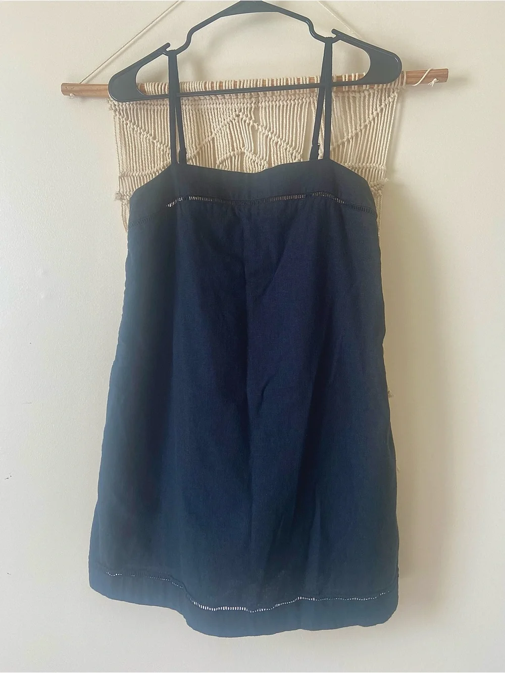 Abercrombie & Fitch Linen Cotton Trapeze Skort Day Mini Black Dress pockets - Picture 5 of 9